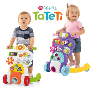 Andador Infantil Bebe Piloto Educativo Empurrador Didático 2 em 1 Tateti Calesita Rosa / Branco em Oferta na Shopee