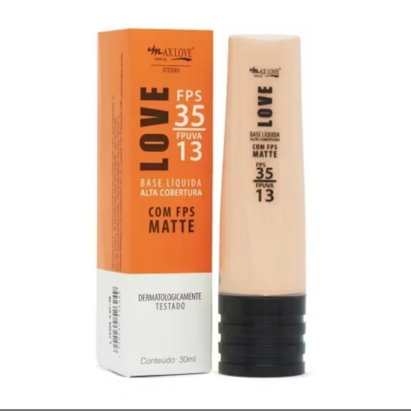 Base Líquida Max Love Matte FPS 35 – Alta Cobertura, Longa Duração e ...