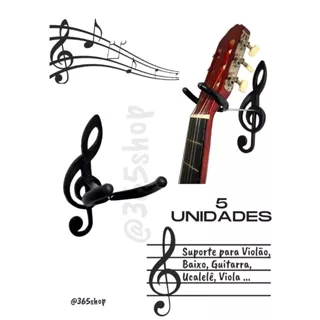 5 Suportes para Violão de Parede; Guitarra; Uculelê; Baixo; Viola. em Oferta na Shopee