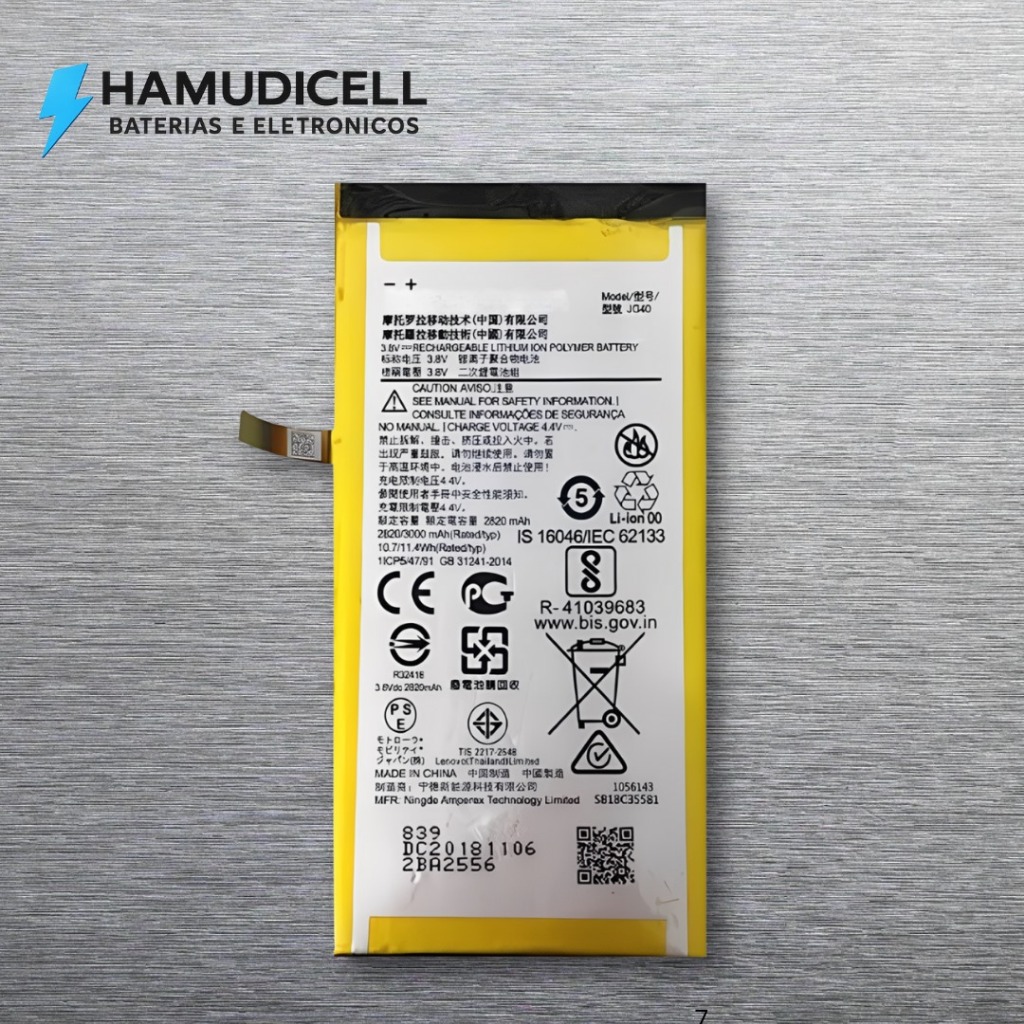 Bateria Compatível com Moto G7 Plus XT1965 (JG40) + NF + Entrega Direta ...