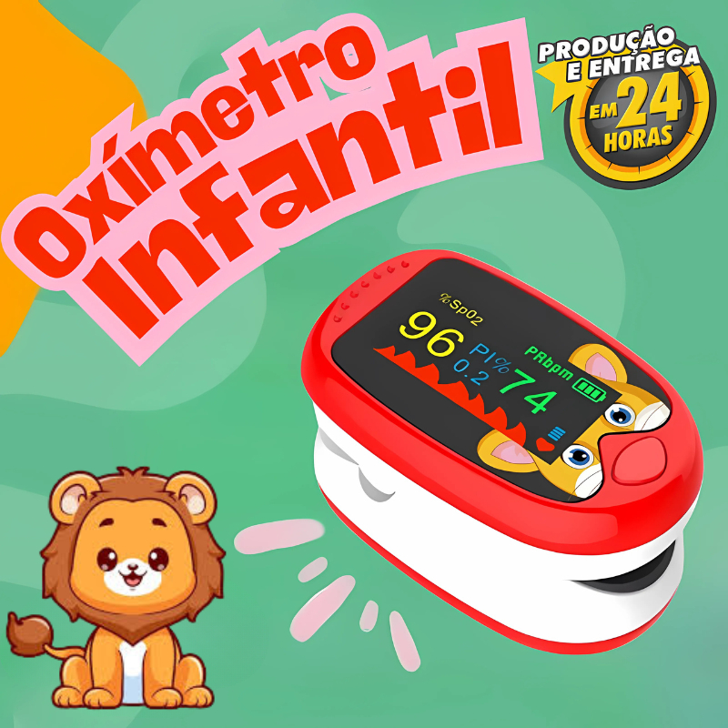 Oxímetro Vermelho Infantil Digital de Dedo Monitor De Saturação ...