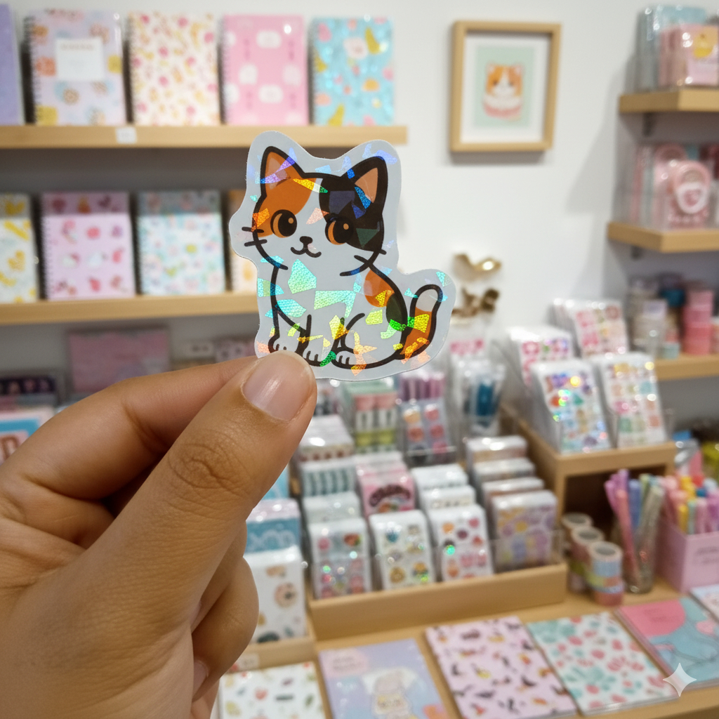 Adesivos Holográficos de gatinhos fofos 15 Unid – DIY, Sticker Fofo ...