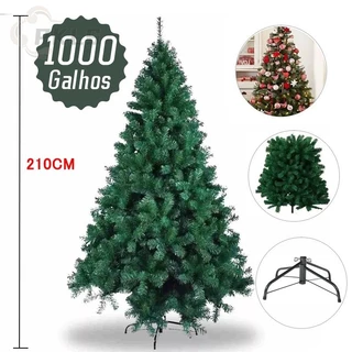 Árvore de Natal Premium 210cm com 1000 GALHOS DENSOS, Cheios e Realistas – Luxo 2025