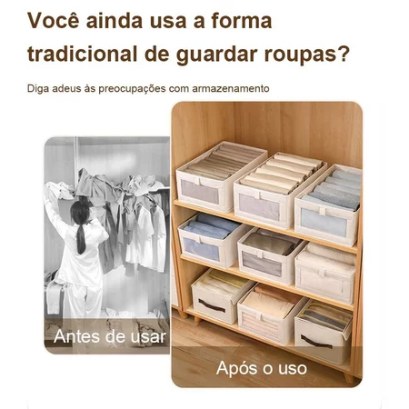 Organizador de guarda roupa reforçado para roupas íntimas calças e jeans com suporte em estrutura de aço