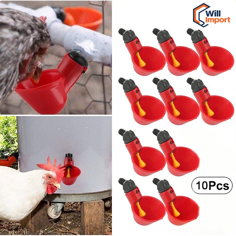 10 Peças Bebedouro Automático para Aves e Galinhas – Copo de Água ...
