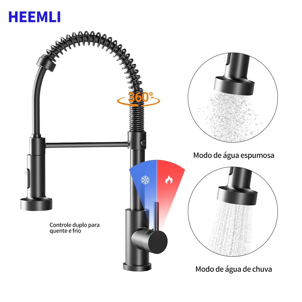 Heemli Torneira Gourmet de Cozinha com Frio e Quente e Saída ...