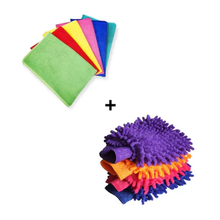 Kit Luva Microfibra com Pano Microfibra 50x70