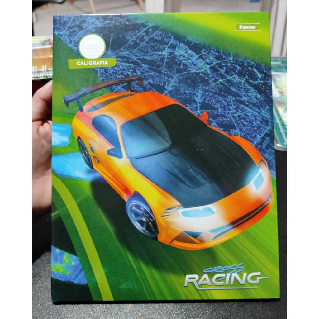 Caderno Caligrafia Cross Racing 40 folhas - Foroni | Shopee Brasil