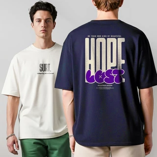 Camiseta Oversized Estampada HOPE LOST Streetwear Masculina Algodão Unissex