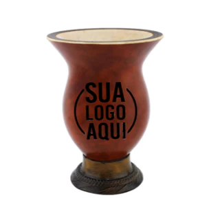 Cuia Para Chimarrão de Porongo Personalizada Com Sua Logo P Presente e Empresas 13/17 Cm Altura Aprox. Pé Massa