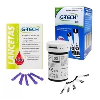 Kit Lancetas G-Tech 100 und + Tiras Reagentes G-Tech Lite 50 und em Oferta na Shopee