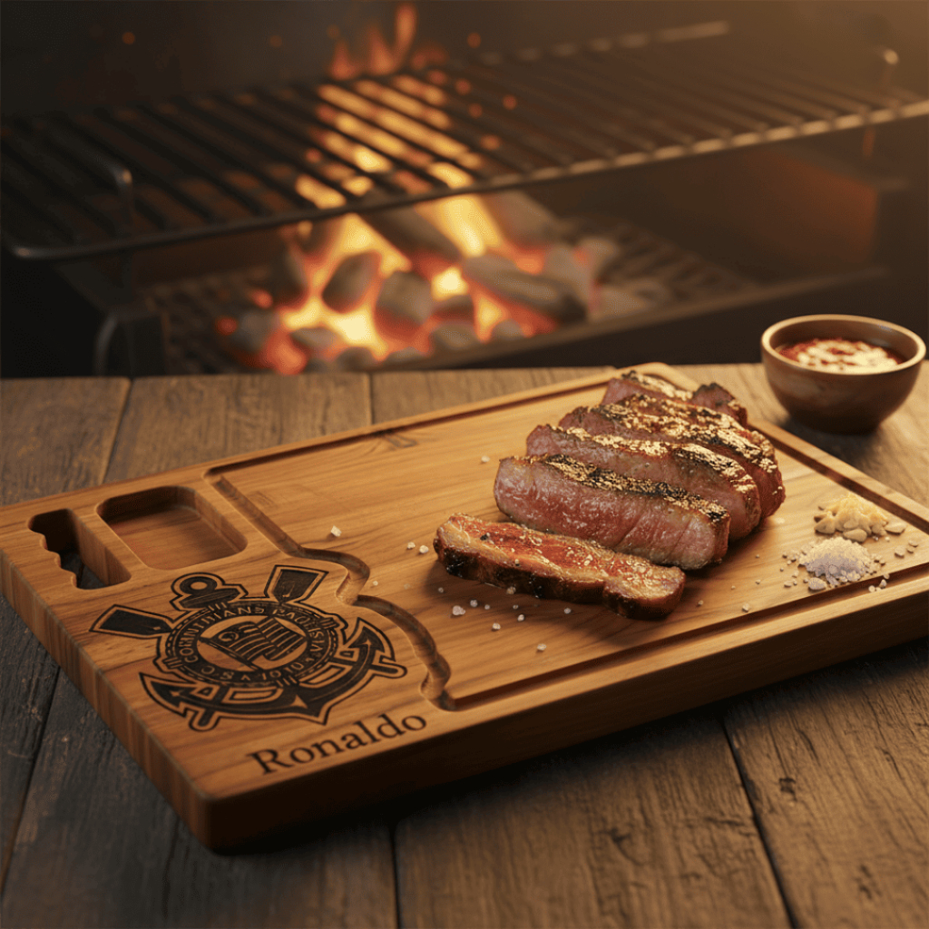 Tábua De Carne Personalizada Corinthians Tema De Time