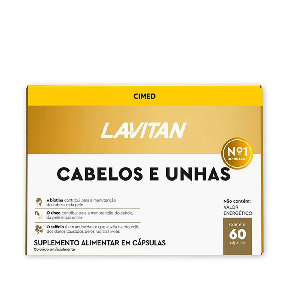 Lavitan Cabelos E Unhas - 60 Cápsulas – Suplemento para Cabelos, Unhas ...