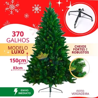 Árvore Pinheiro de Natal 1.50 cm 370 Galhos Grande Cheia Luxo Decoração de Natal 2025