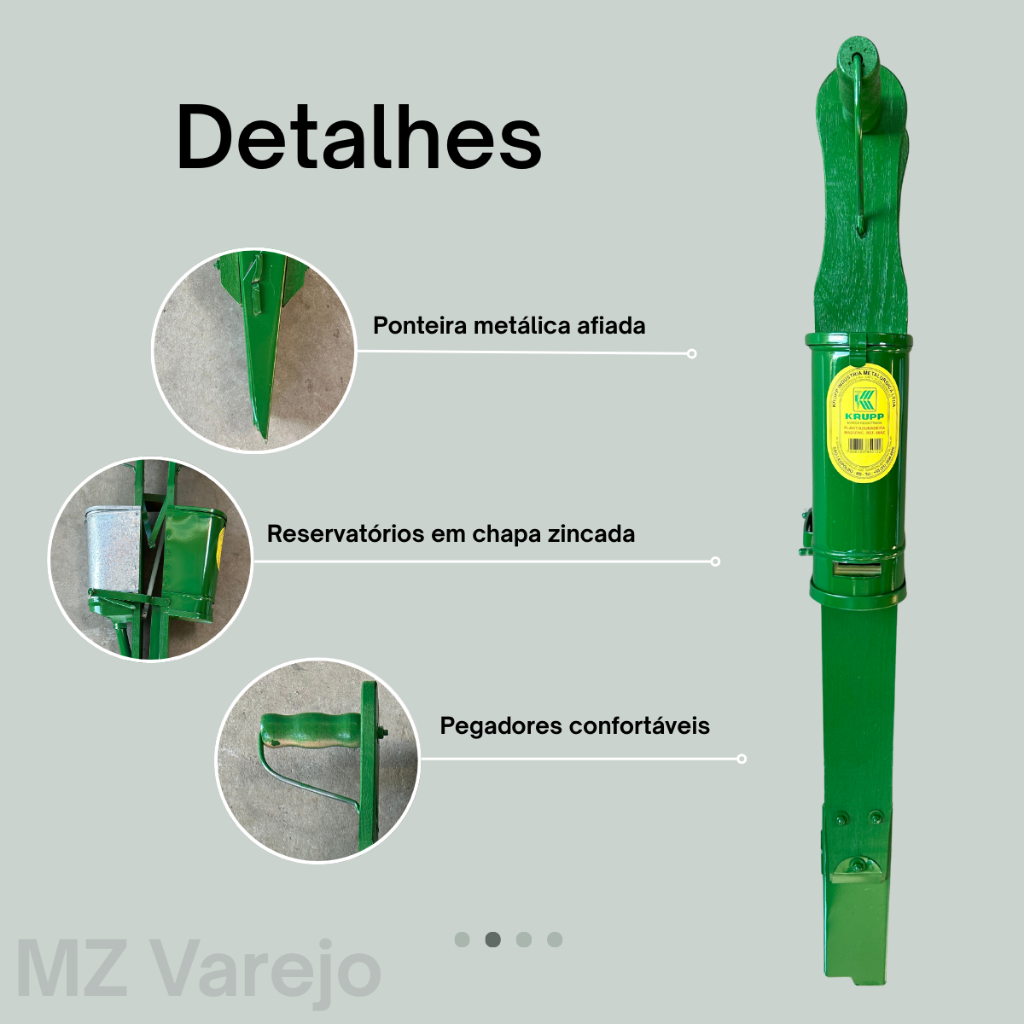 Plantadeira e Adubadeira Manual Krupp 66AZ – Dupla 1,5L Sementes e