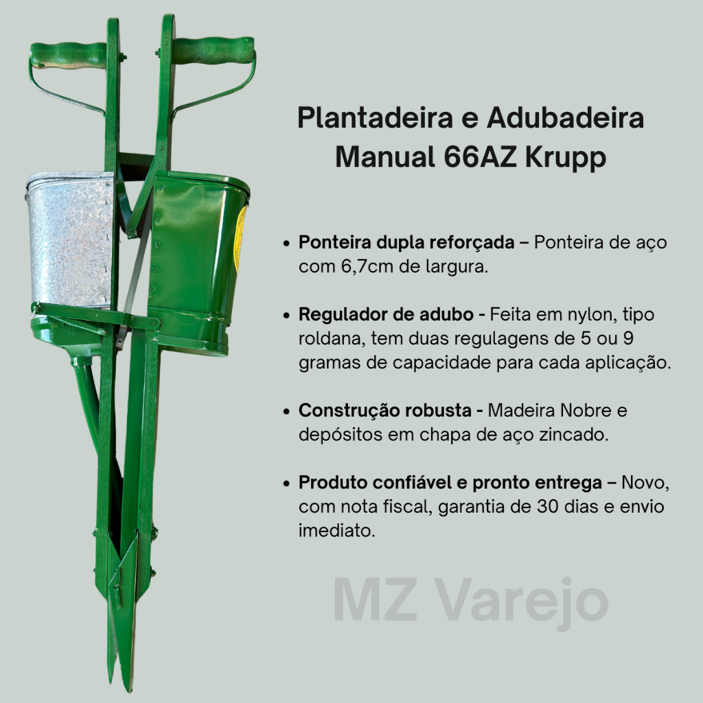 alfalfa Plantadeira e Adubadeira Manual Krupp 66AZ – Dupla 1,5L Sementes e