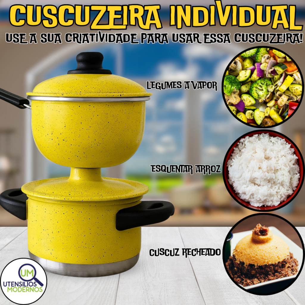 Cuscuzeira Individual Pequena de Alumínio – Panela de Cuscuz Nordestino ...