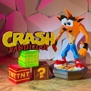 Kit Cenário Crash Bandicoot - Low Poly Nostálgico - Decoração colecionável Premium