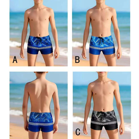 Sunga box lisa com coqueiros infantil / juvenil 