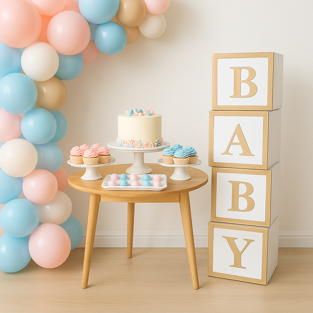 Kit de Caixas BABY para Chá Revelação e Decoração de Bebê | Shopee Brasil