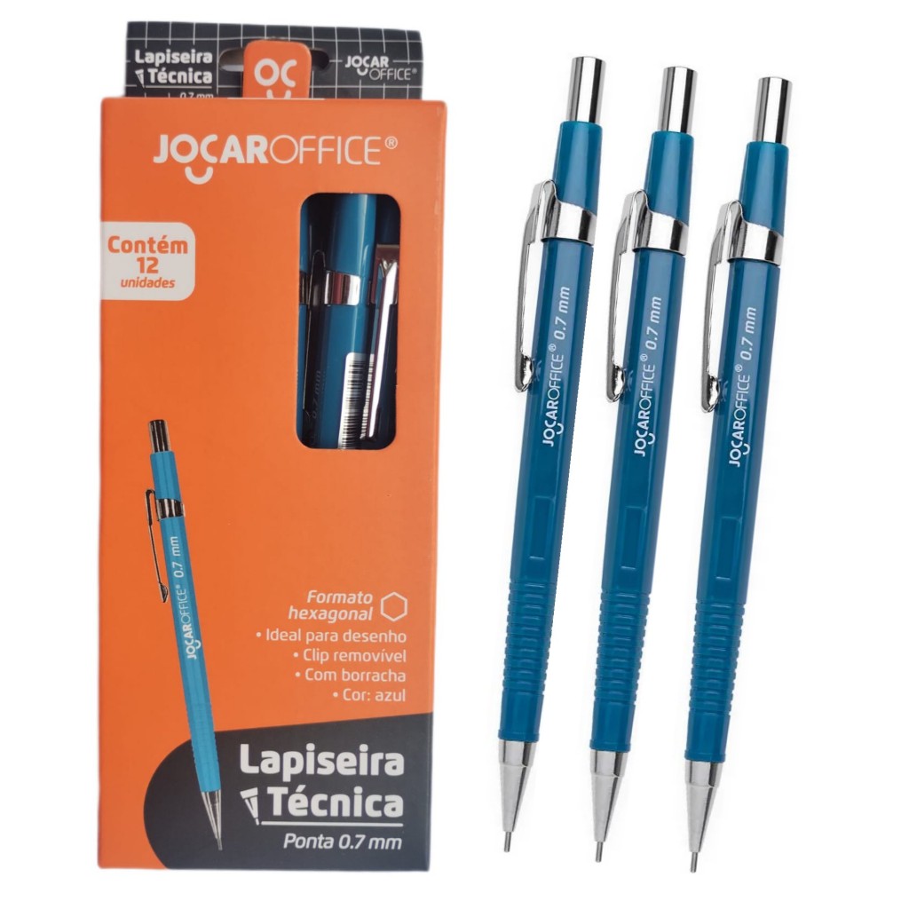 98028 - Lapiseira Técnica Hexagonal 0.7mm Jocar Office Azul
