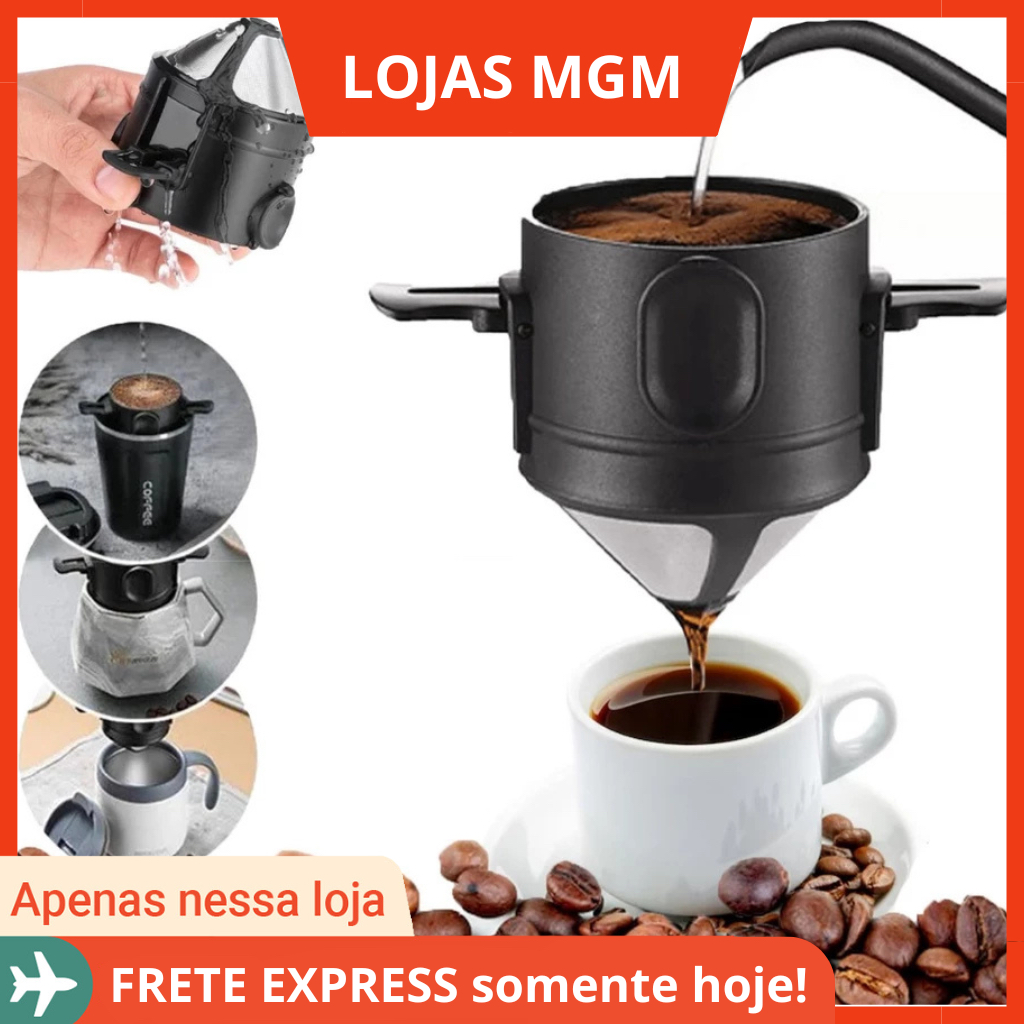 Mini Coador de Café Portátil Inox – Reutilizável, Sem Papel, Drip p ...