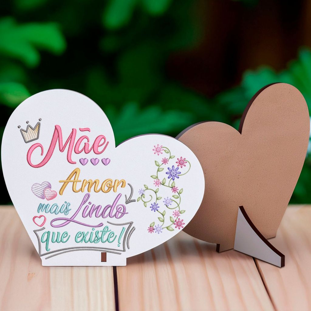 Lembrancinha Coração Delicado Dia Das Mães Amor Mais Lindo Em Mdf em Oferta na Shopee