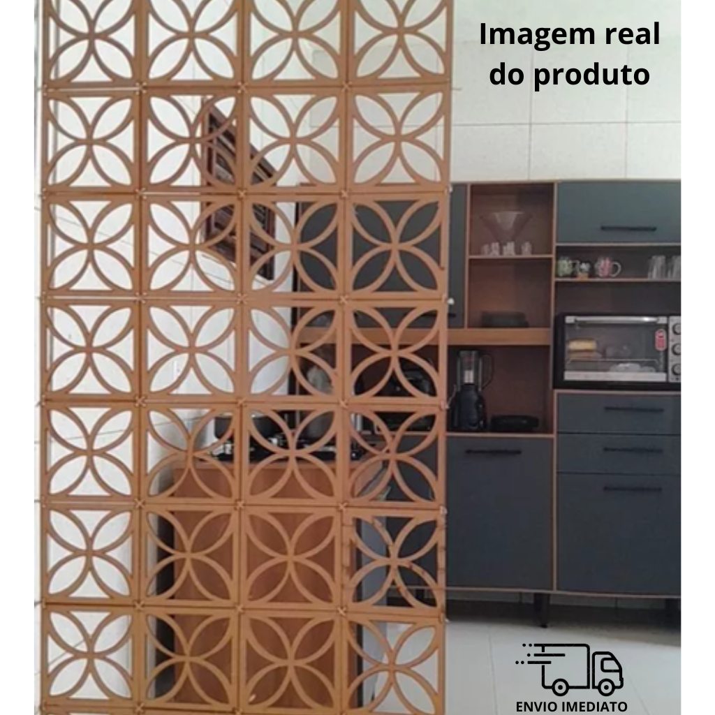 Kit Placas Decorativas Cobogó Divisória de Ambiente 3D em MDF 3mm