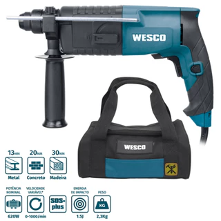 Martelete Perfurador Profissional 620w Ws3160k 110v Ou 220v Wesco em Oferta na Shopee