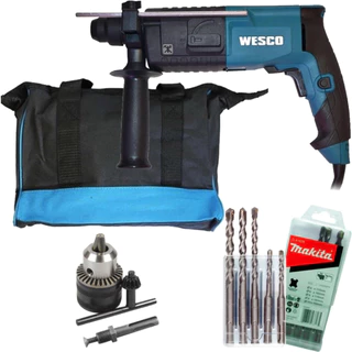 Martelete Rotativo Impacto 620w Ws3160k Wesco Brocas Mandril em Oferta na Shopee