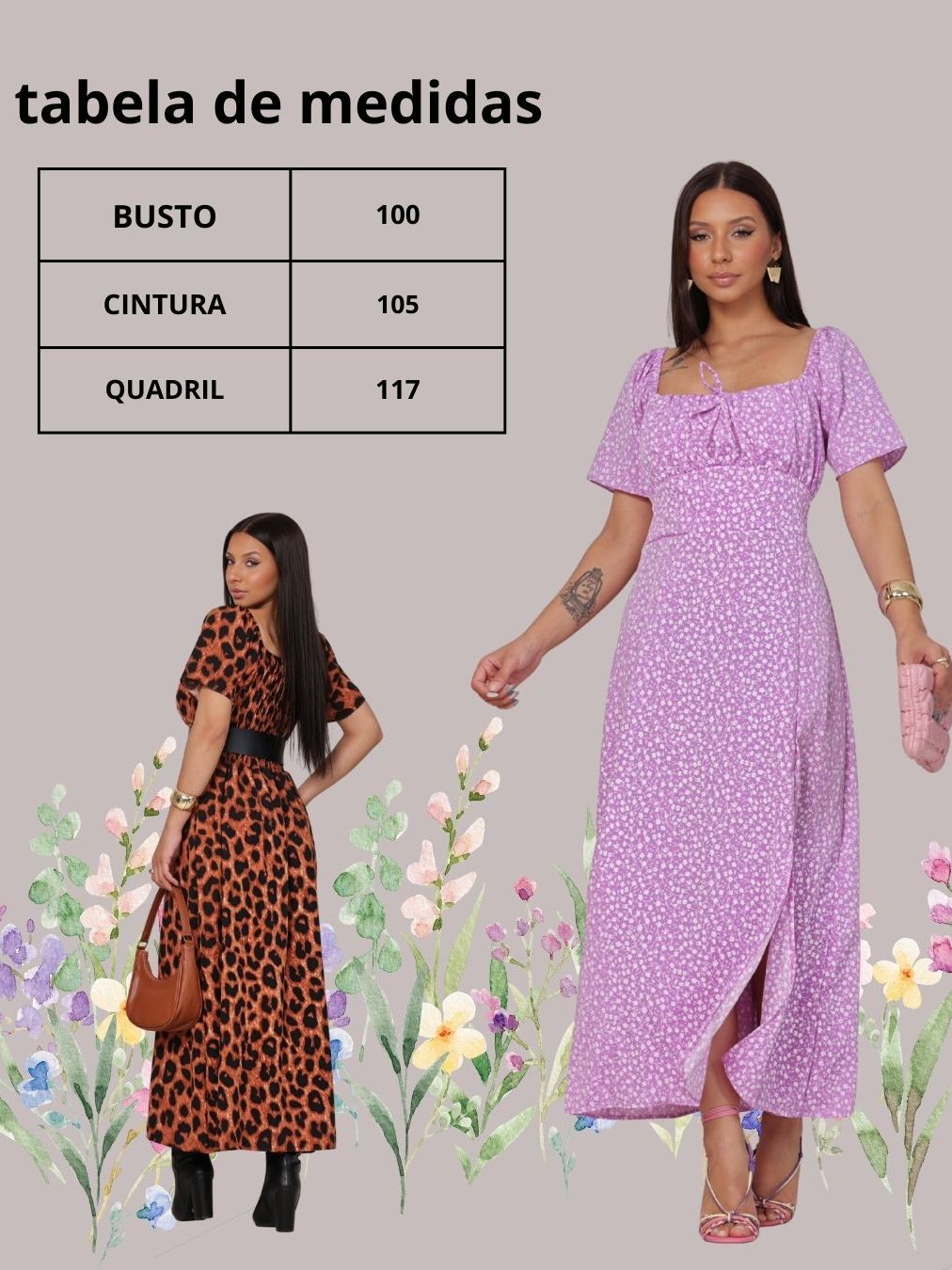 vestido longo estilo camponesa manga curta tecido crepinho tamanho