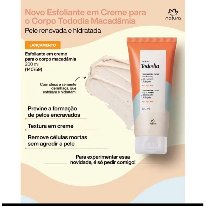 Esfoliante em Creme para o Corpo Natura Tododia Macadâmia 200 ml ...