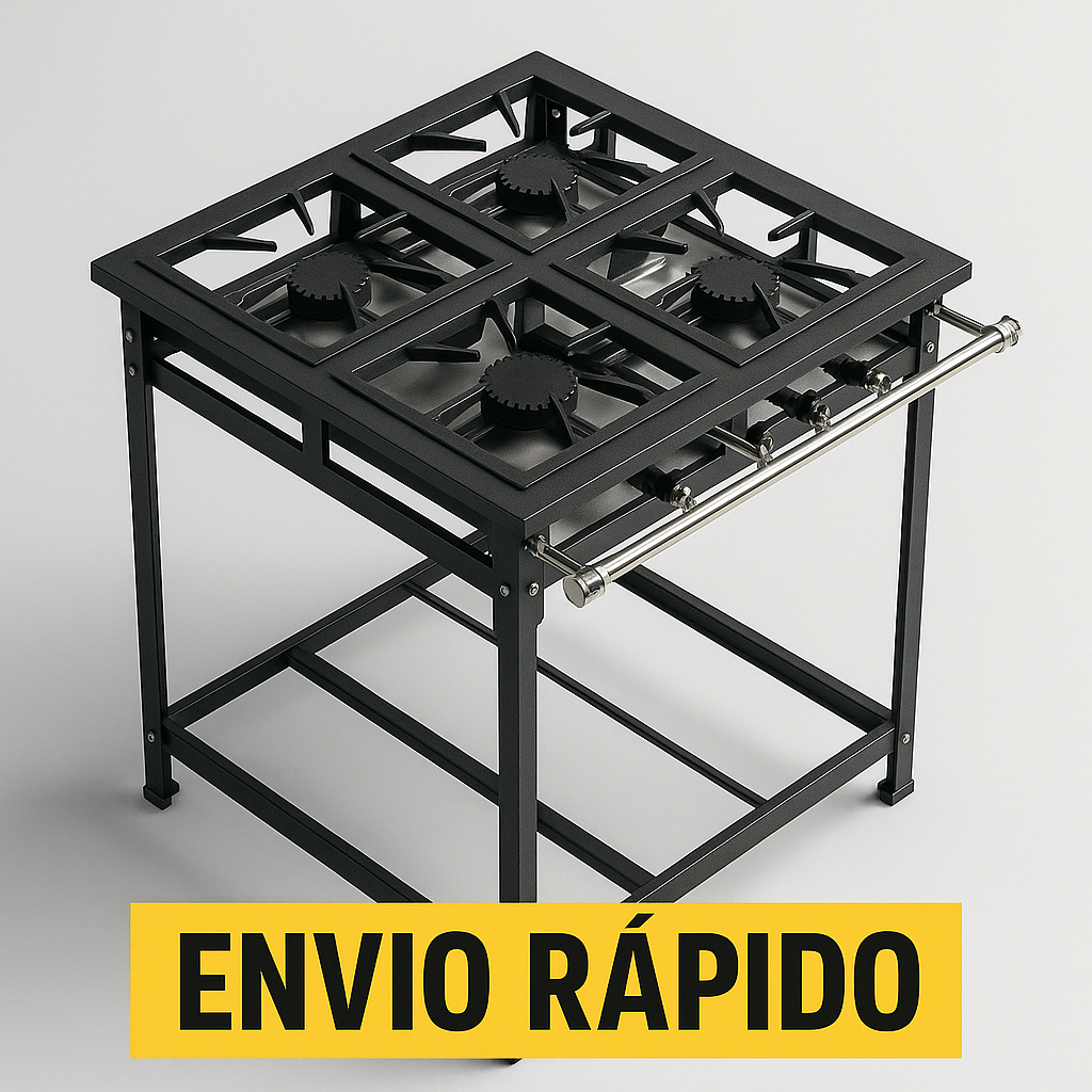 Fogão Industrial 4 Bocas Queimadores Ferro fundido Grelha Aç