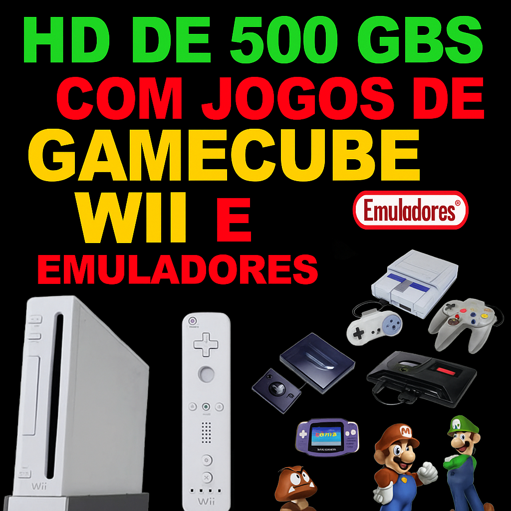 Nintendo wii tunado hd 500 48.000 jogos - jogos wii , game cube
