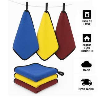 Kit 3 a 12 Panos De Limpeza Microfibra alta absorção Multiuso Grande 30x40cm Limpa Carro Vidro Prato Pia Cozinha Janelas