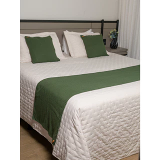 Kit Manta Peseira Decoração Cama Sofá + Capa de Almofada Solteiro Casal Queen King Tricô