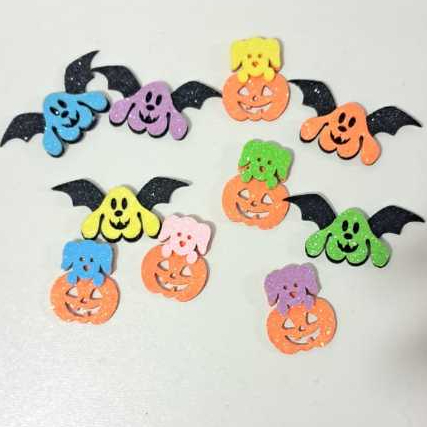 Adesivos Halloween em EVA com Glitter - 10 Unidades | Shopee Brasil