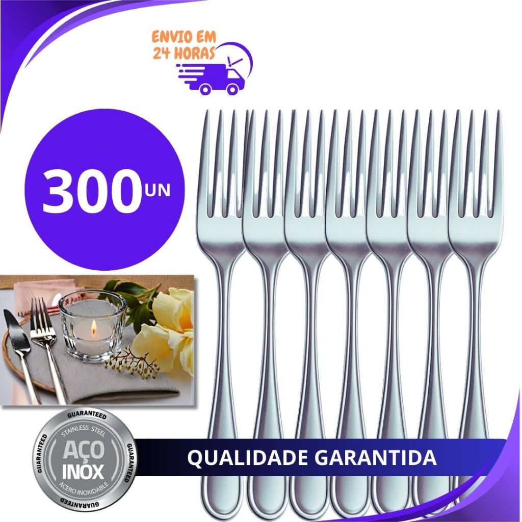 Kit 300 Peças de Garfo Talher Premium Aço Inox Garfos de Mesa Cozinha ...