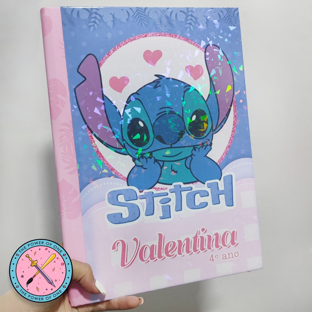 Caderno Brochura - Stitch e Angel (96 folhas - grande ou pequeno ...