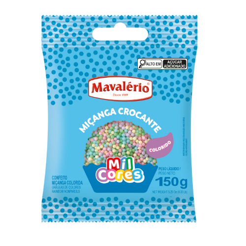 Confeito Miçanga Colorida Mavalério 120g Colorida Baby