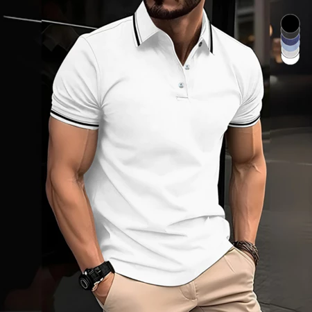 Camisa gola polo masculina básica 100% algodão piquet lisa