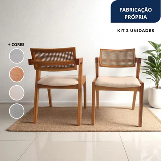 Cadeira Inglaterra c/ tela kit 2 unid sala de jantar recepção varanda madeira estofado várias cores