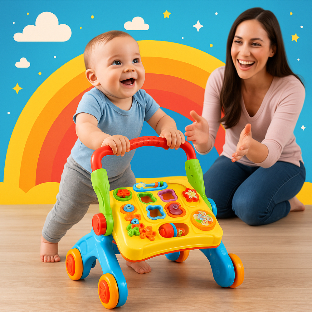 Andador Infantil 4 em 1 Didático Brinquedo Educativo Bebê Berço Mesa de ...