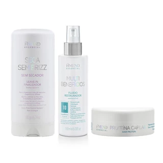 Amend KIT Essencial Leave-in Seca Sem Frizz + Fluído Multi-Benefícios + Proteína Capilar 100g em Oferta na Shopee