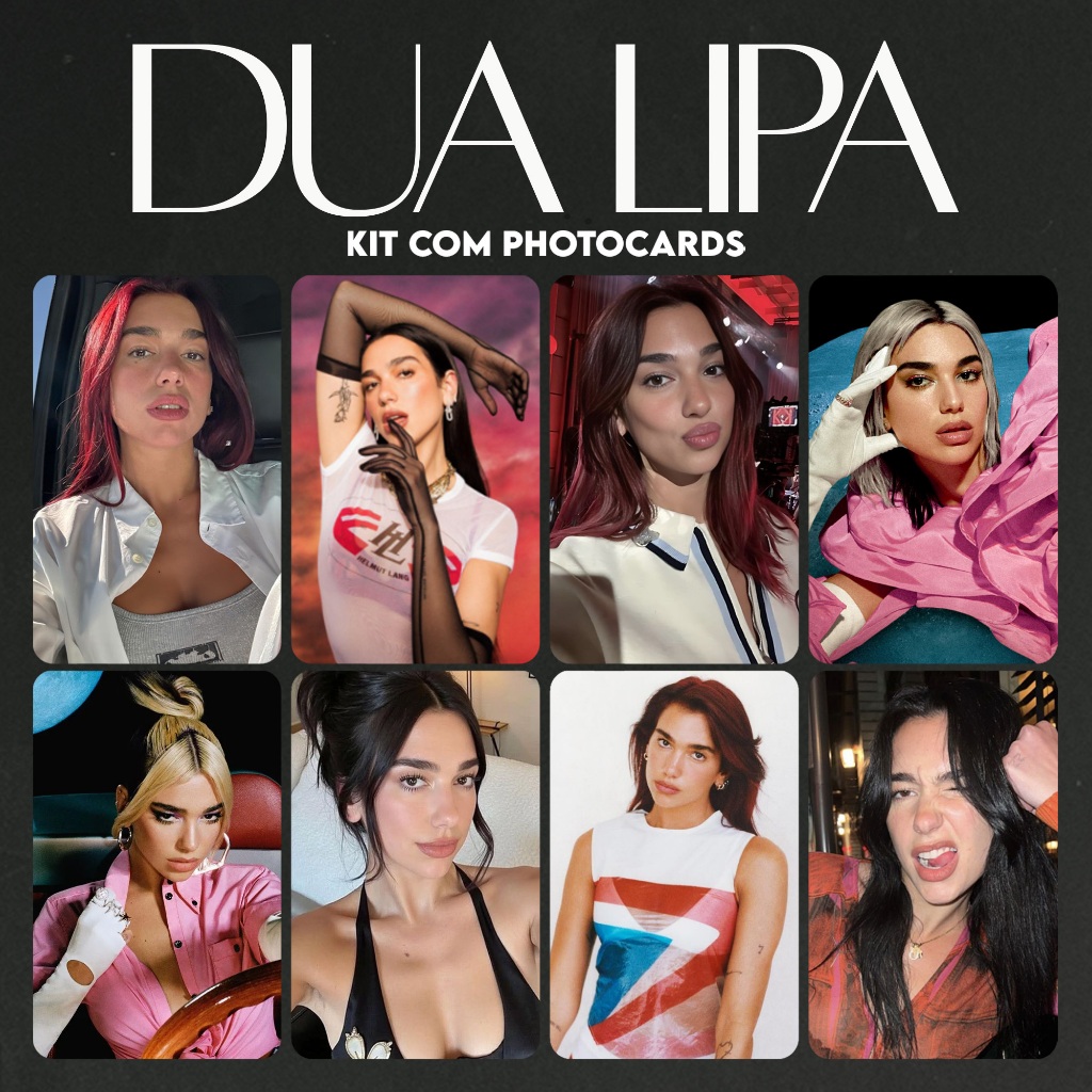 Dua Lipa | Kit com Photocards Fanmade | Shopee Brasil