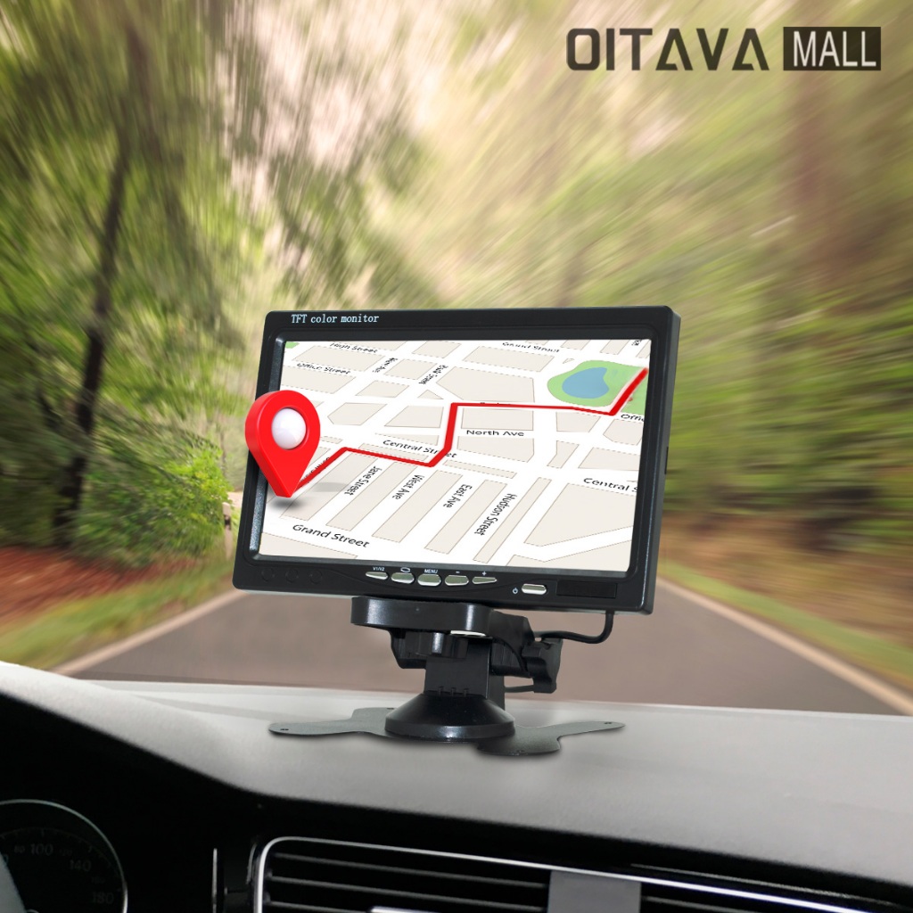 Tela Lcd 7 Polegadas Portátil Monitor Veicular Digital Top Preto