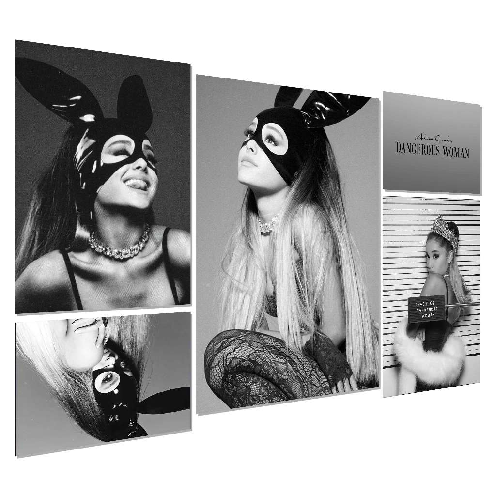 Quadros Decorativos Ariana Grande 5 Peças Coleção Divas