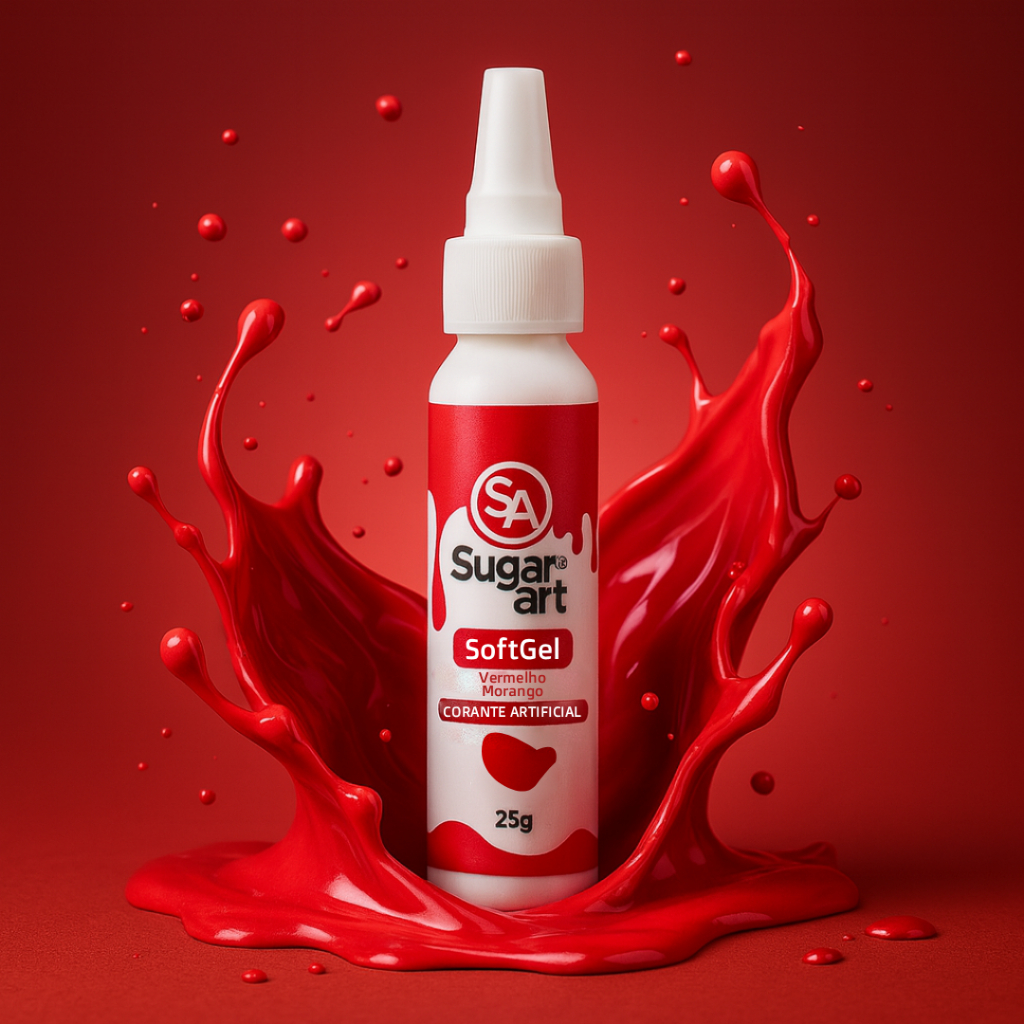 Corante Soft Gel Vermelho 25g Comestível Para Glacê Confeita