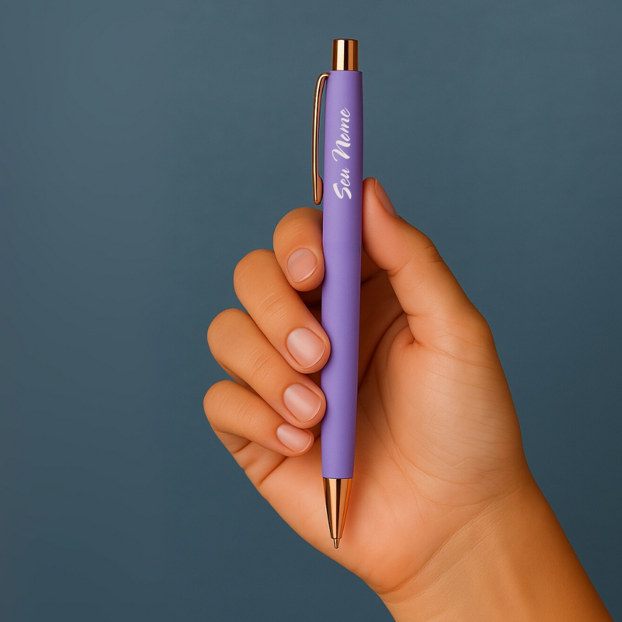 Caneta Personalizada Rose Gold com Nome Gravado a Laser - Diversas ...
