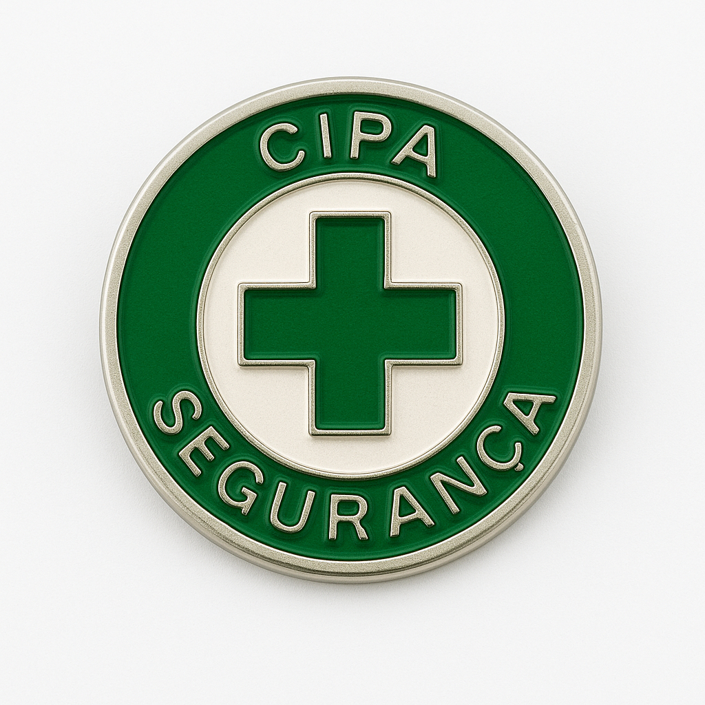 Boton Pin Broche Metal Segurança do Trabalho Cipa Segurança Brigada de ...